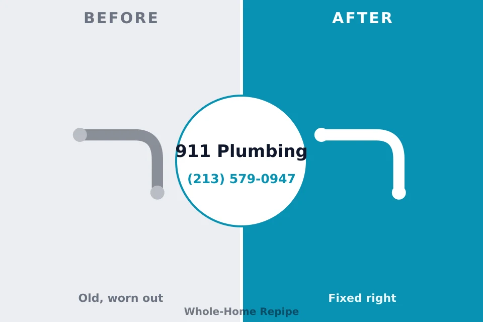 Before and after: plumbing repair Fairdale, PA